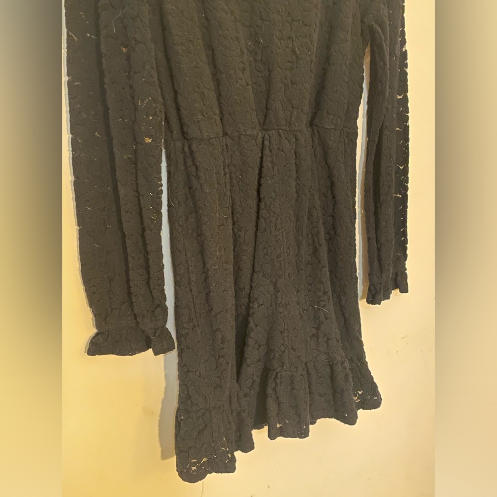 Wild Fable black lace long sleeve dress small size cotton blend v neck - Picture 8 of 8